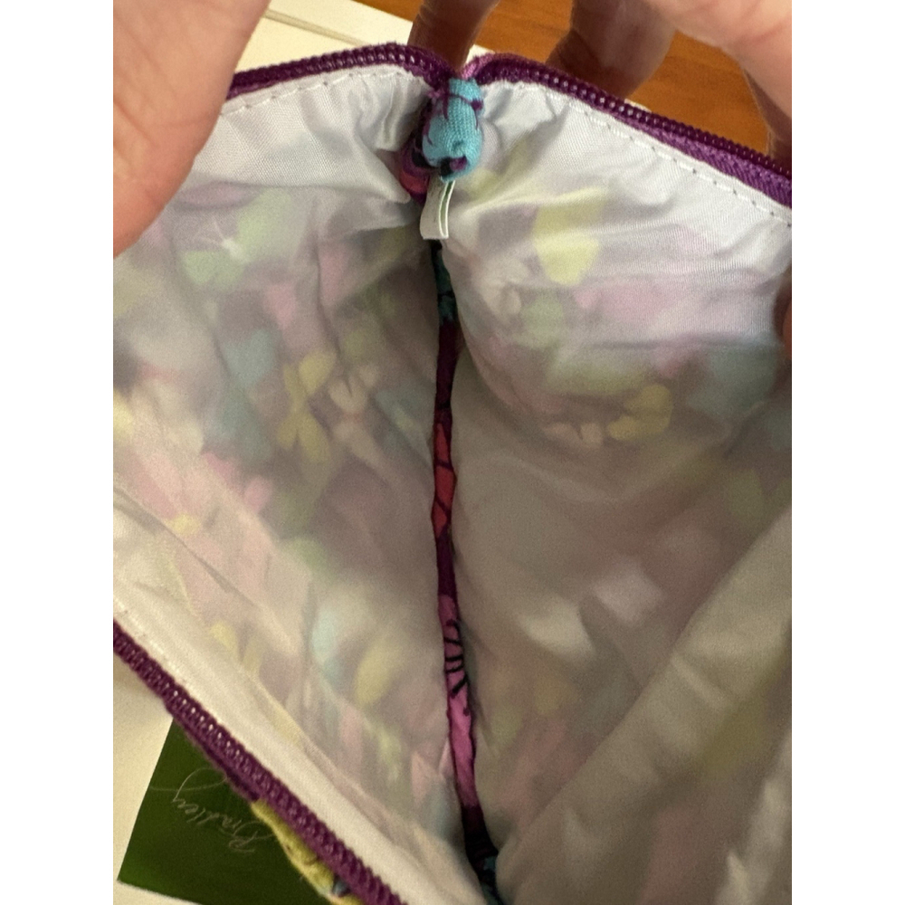 Vera Bradley Purple Quilted Flutterby Make Up Pouch Bag New with Tags - Picture 9 of 9